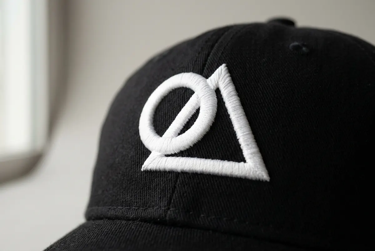 Reliéfne vyšité logo na čiernej šiltovke